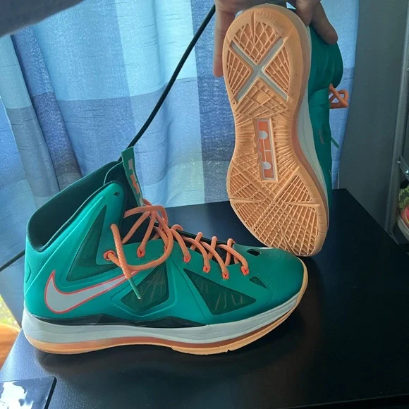 Nike Lebron 10 ‘Miami dolphins’ mens sneakers Athletic Shoes